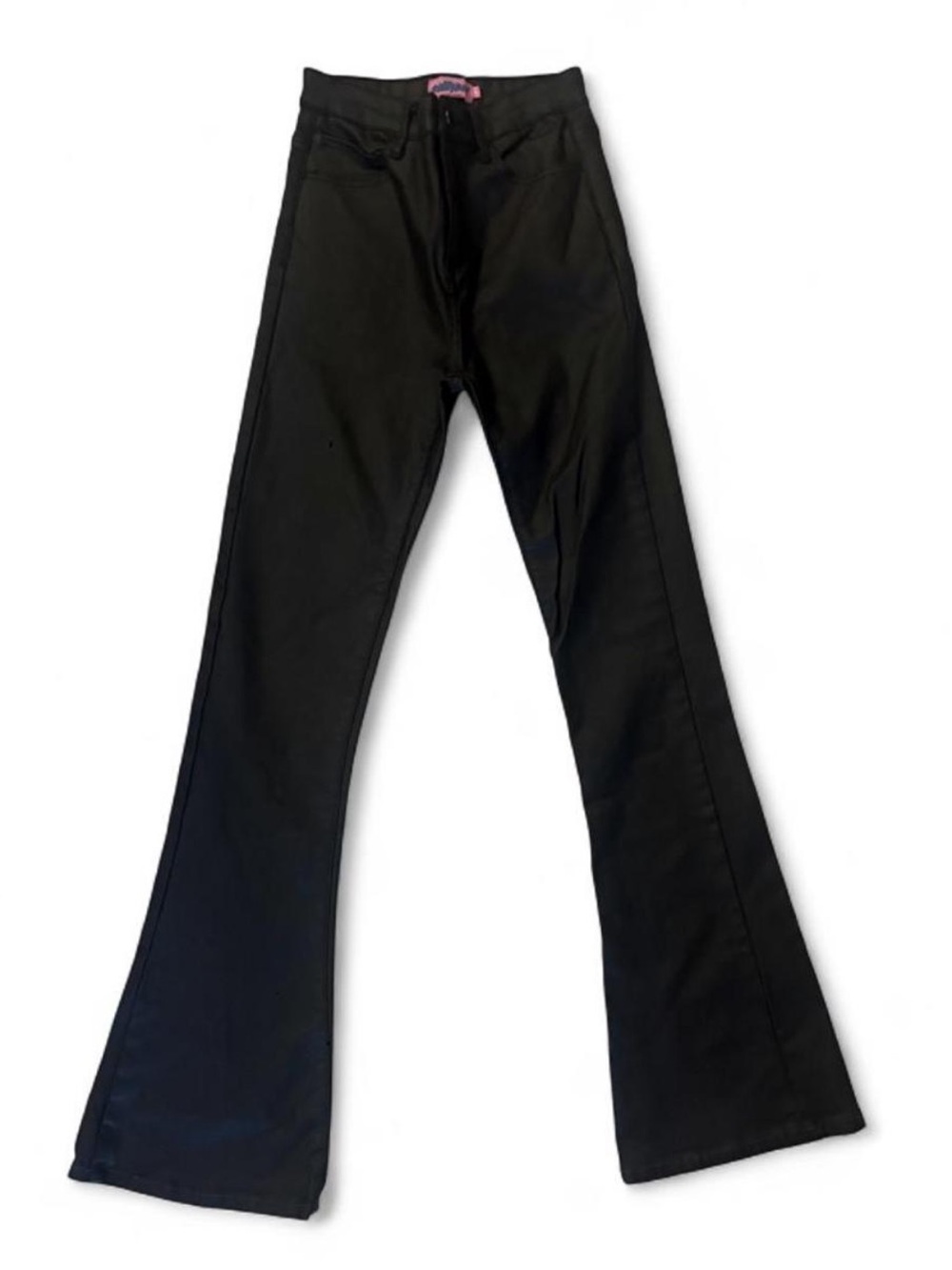 Edikted Black High-Rise Wide Leg flare faux leather Jeans